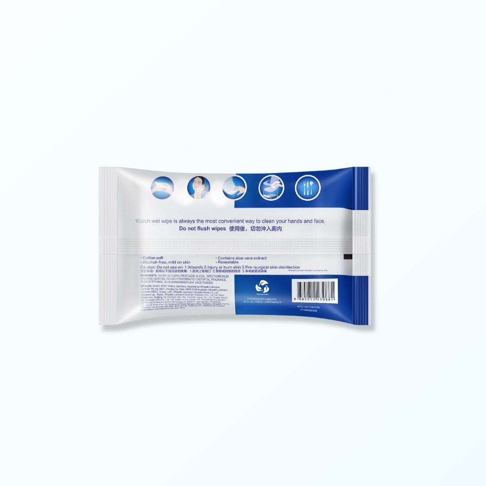 Walch® Anti-bacterial Wet Tissue 10pcs - Aloe