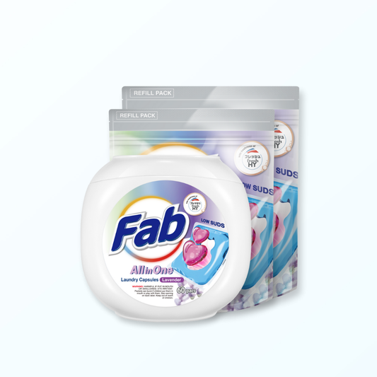 Fab 4in1 All-in-One Laundry Capsules 60pcs + 2X Refill 24 Pods