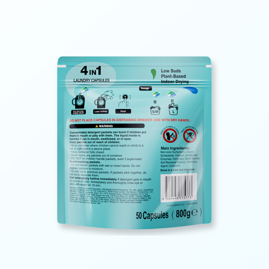 Ka 4in1 Laundry Capsules Refill Pack 50 Pods - Indoor Drying