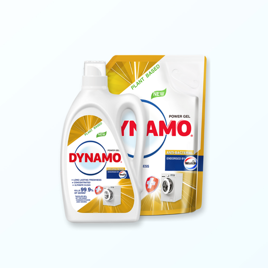 DYNAMO Plant Based Laundry Liquid Detergent 2.5kg/2.7kg + Refill Pack 3kg/3.3kg