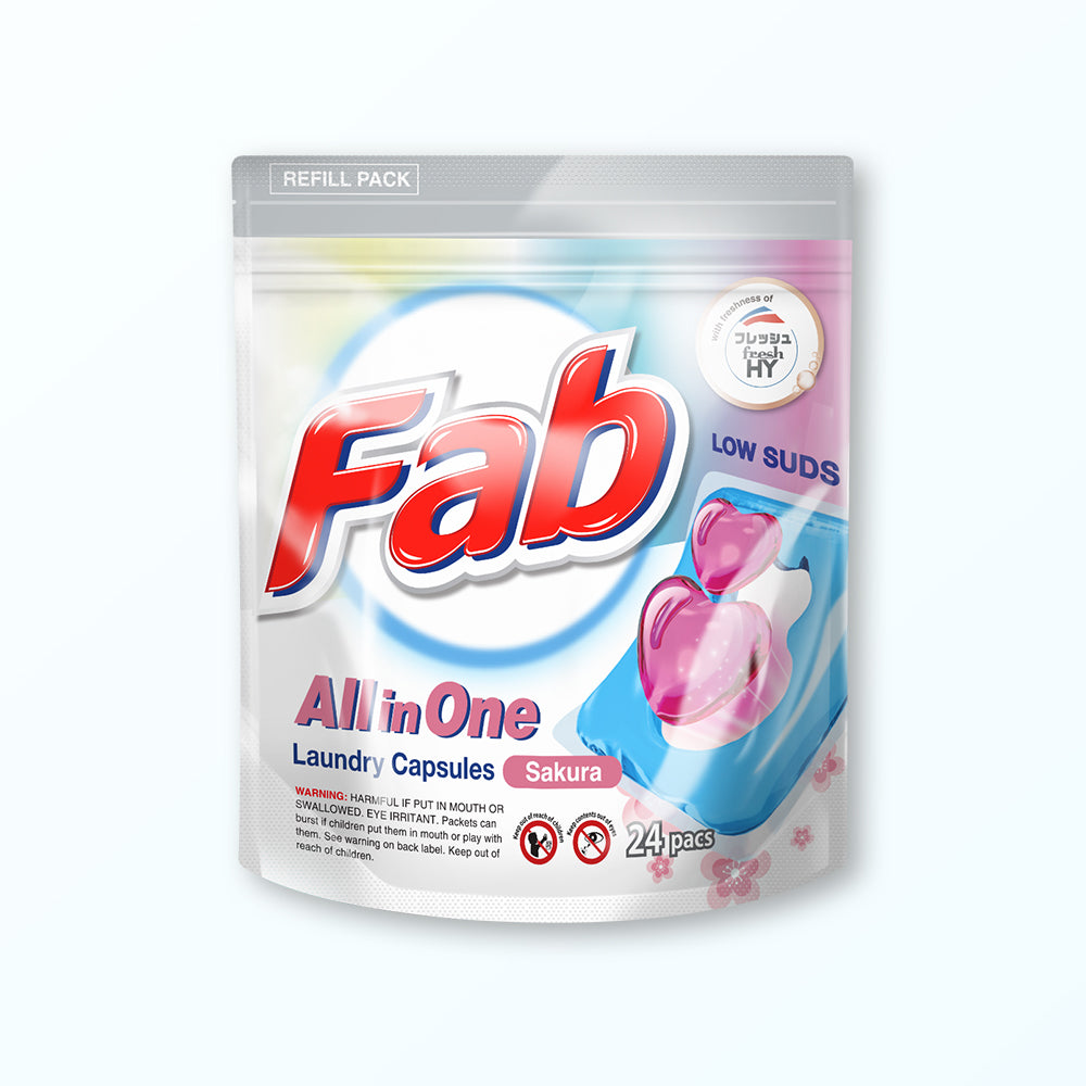 Fab All-in-One Laundry Capsules Refill Pack 24pods