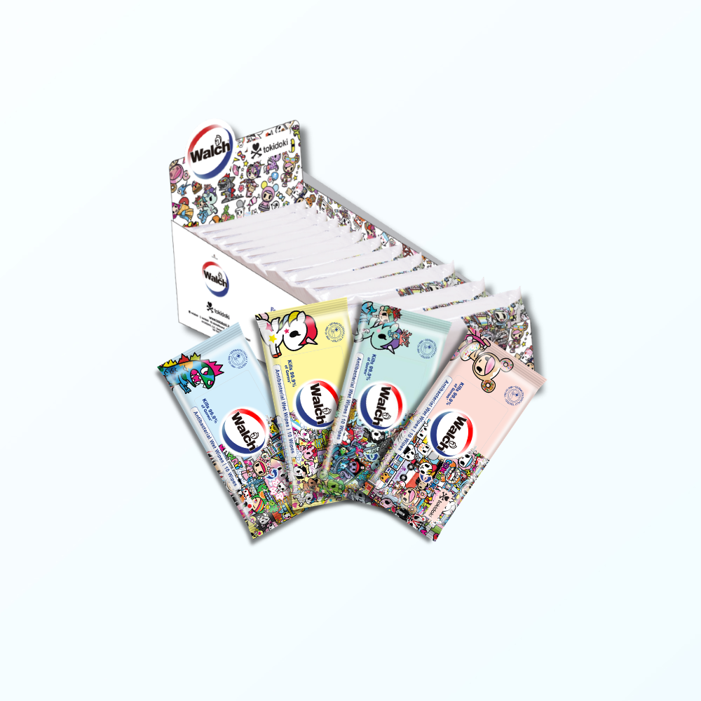 [CARTON] Walch® x tokidoki™ Antibacterial Wet Wipes 10pcs – Aloe