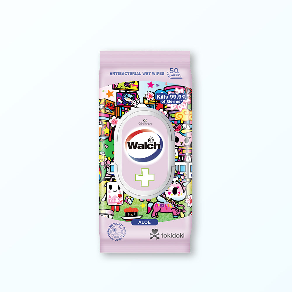 [NEW LAUNCH] Walch® x tokidoki™ Antibacterial Wet Wipes 50 Wipes – Aloe
