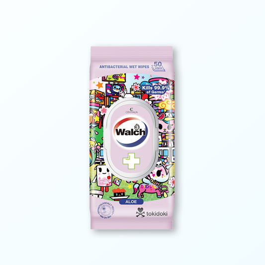 [NEW LAUNCH] Walch® x tokidoki™ Antibacterial Wet Wipes 50 Wipes – Aloe
