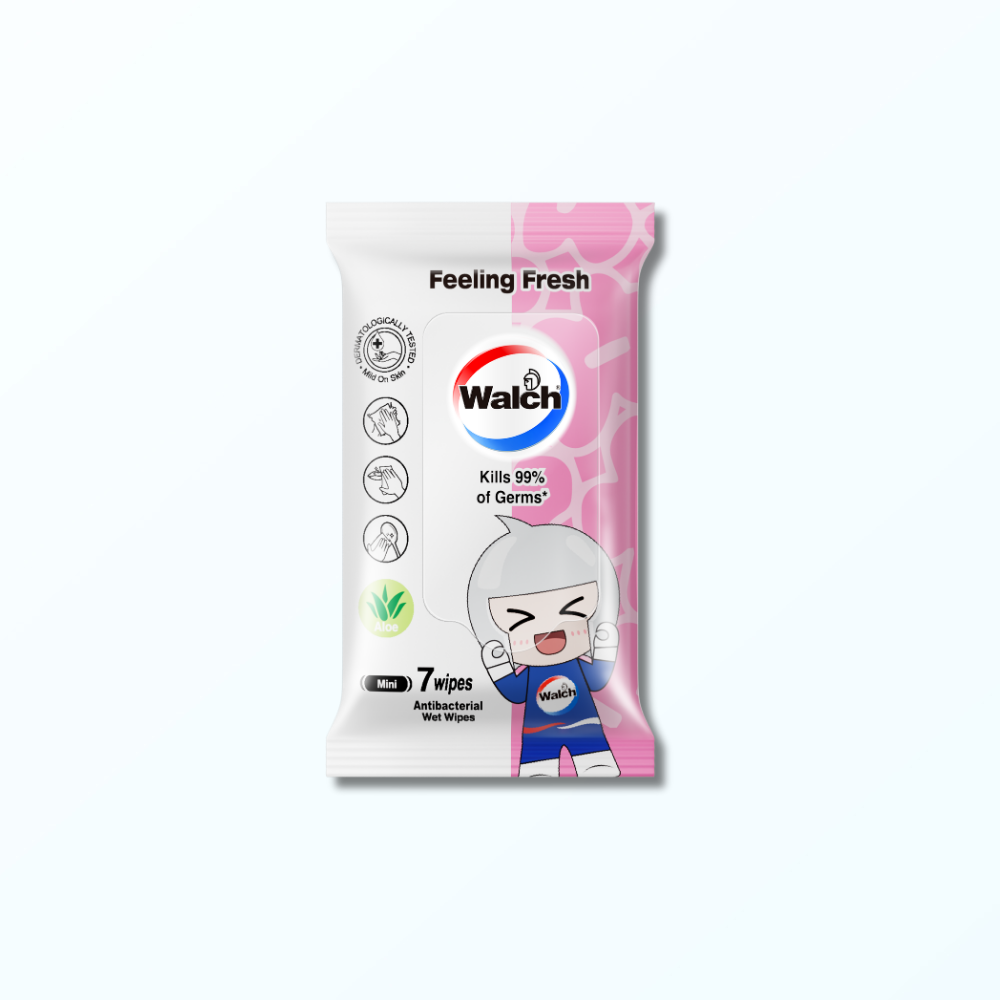 Walch® Wei Shuai Anti-bacterial Mini Wet Tissue 7pcs x 6 Packs – Aloe
