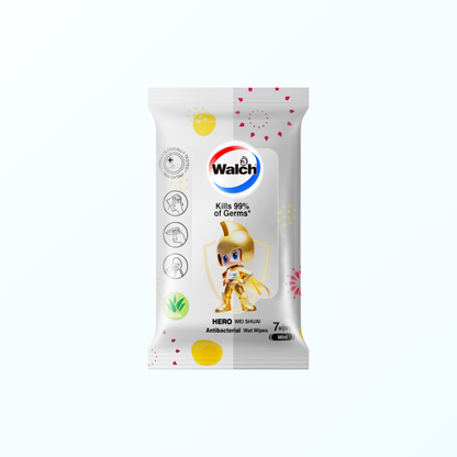 Walch® Wei Shuai Anti-bacterial Mini Wet Tissue 7pcs x 6 Packs – Aloe